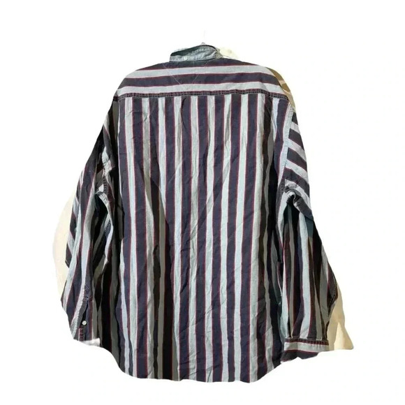Tommy Hilfiger Mens XL VTG Y2K Crest Striped Button Shirt Multicolor Old Money - Picture 4 of 11